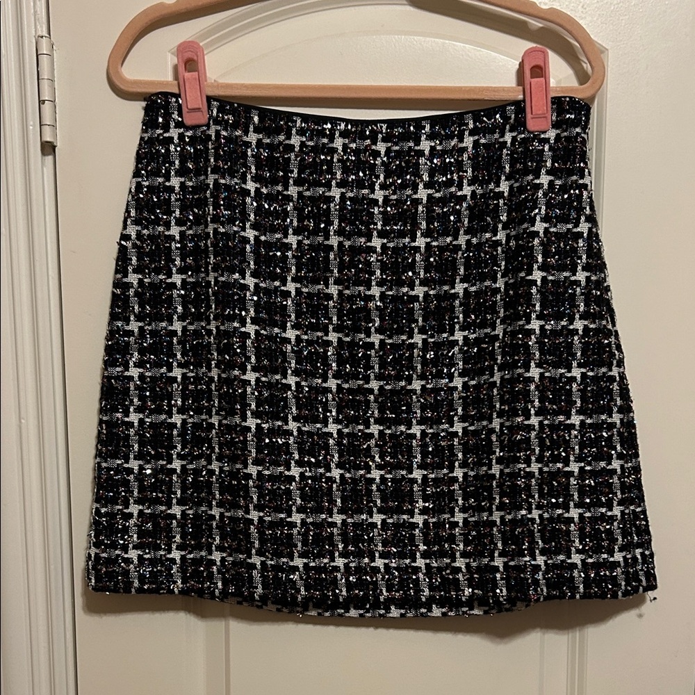 New with tags LOFT Black sparkly tweed Mini Skirt